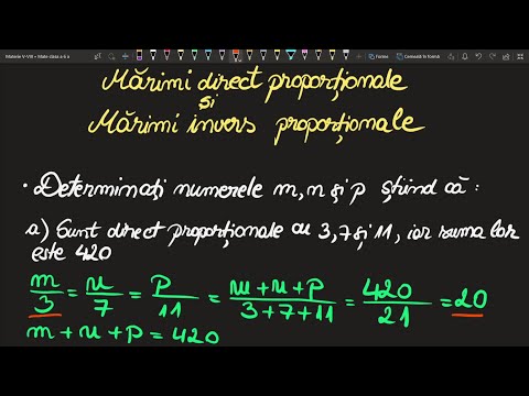 Marimi direct si invers proportionale clasa a 6 a Probleme(Invata Matematica Usor-Meditatii Online)