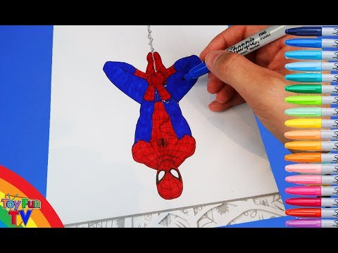 Spiderman Coloring Pages For Kids How to color Spiderman coloring books ToyfunTV