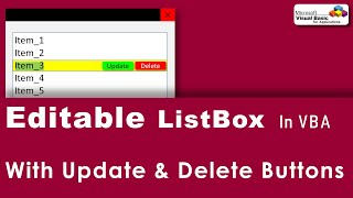 Download the video "Empower Your Excel: Interactive ListBox with Edit and Delete Features | Editable ListBox Tutorial 2"