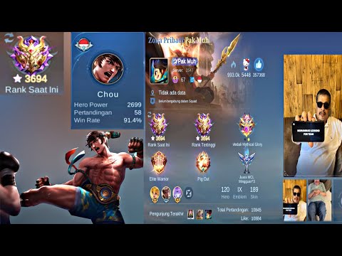 Mekanik Jago Chou Tank Pak Muh Montage Global Rank Glory Peringkat 3