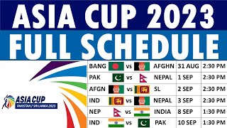 Asia Cup 2023 Schedule:  Date, Timings and Venues.