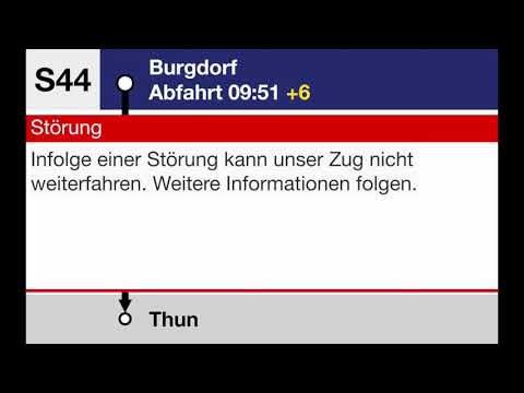 BLS Ansage - Erstinformation (Fixansage) - Wegen einer Störung können wir nicht weiterfahren