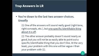 LSAT Logical Reasoning Trap Answers in Less than 90s
