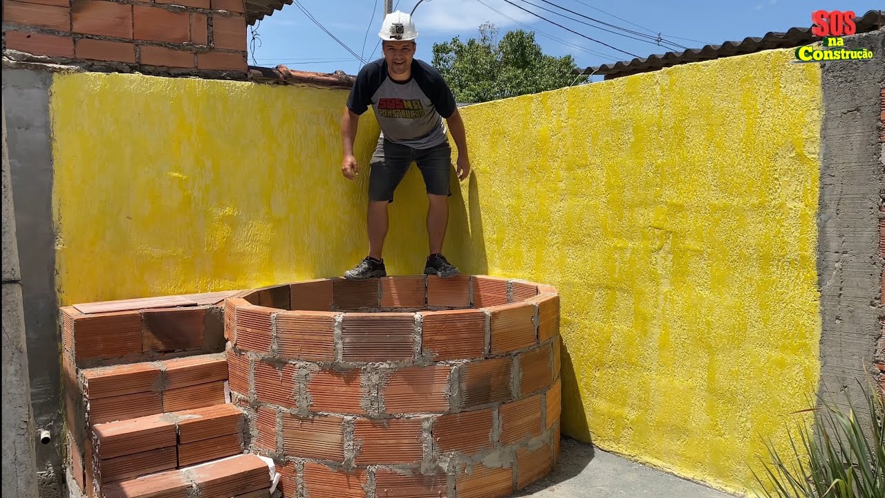 IDEIA DE GÊNIO PISCINA BARATA COM TIJOLO