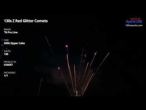 GM687 130s Z Red Glitter Comets - 500 Gram Zipper Cake - '76 Pro Line