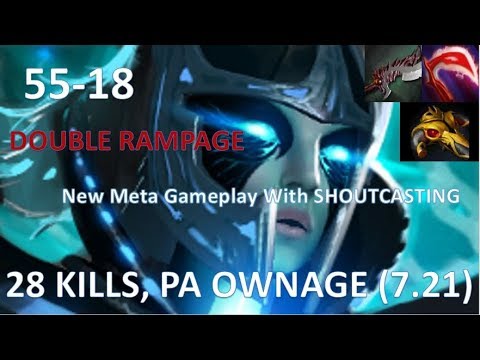 Dota 2 New Meta Phantom Assassin. Double Rampage, 1 kill/min. English Commentary/Shoutcasting