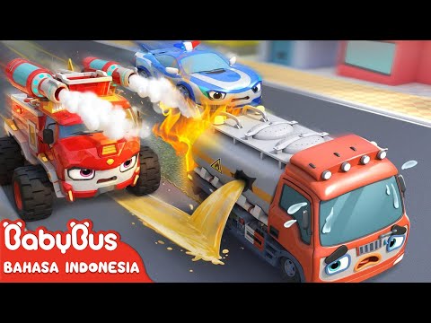 Truk Tanker Bocor Minyak! | Tim Penyelamat🚒🚓 | Lagu Anak-anak | BabyBus Bahasa Indonesia