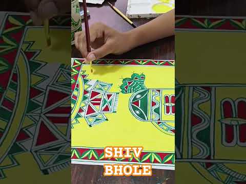 #manjusha #painting #traditional #Shiv #bhole......🚩🟡🟢🔴🙏👍