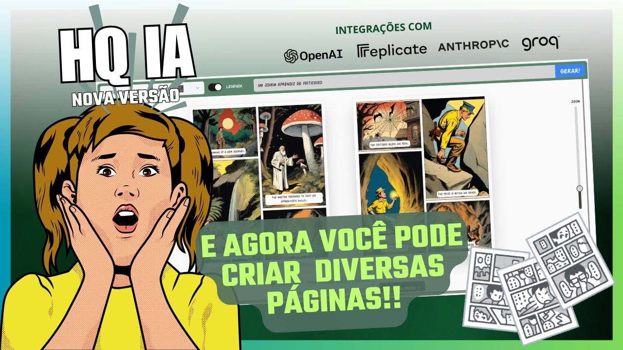 Quadrinhos com IA: Crie 20 Páginas de HQs Incríveis