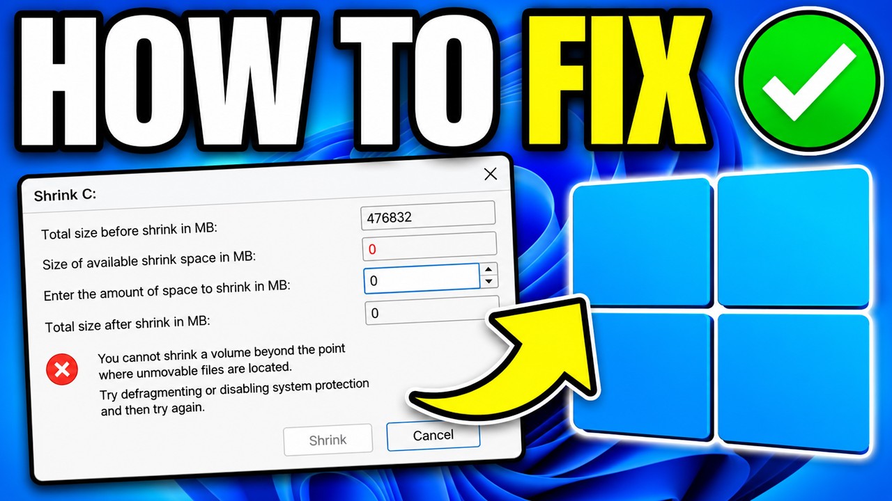 How To Fix You Cannot Shrink a Volume Beyond The Point - Windows 11