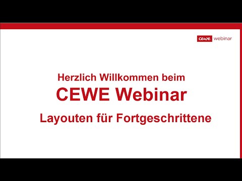 CEWE FOTOBUCH - Webinar 5 – Layouten für Fortgeschrittene