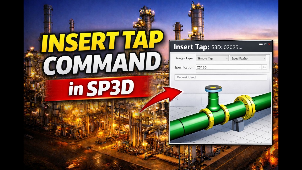SP3D Insert Tap Tutorial | Add Branch Connection in Pipe (Step-by-Step)