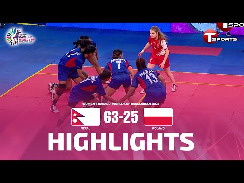 HIGHLIGHTS | Nepal vs Poland | Match 11 | Women's Kabaddi World Cup Bangladesh 2025 | T Sports