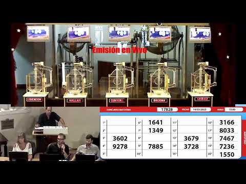 Sorteo de Quiniela MATUTINO N°17834  - 14/03/2023– 15:00hs.-