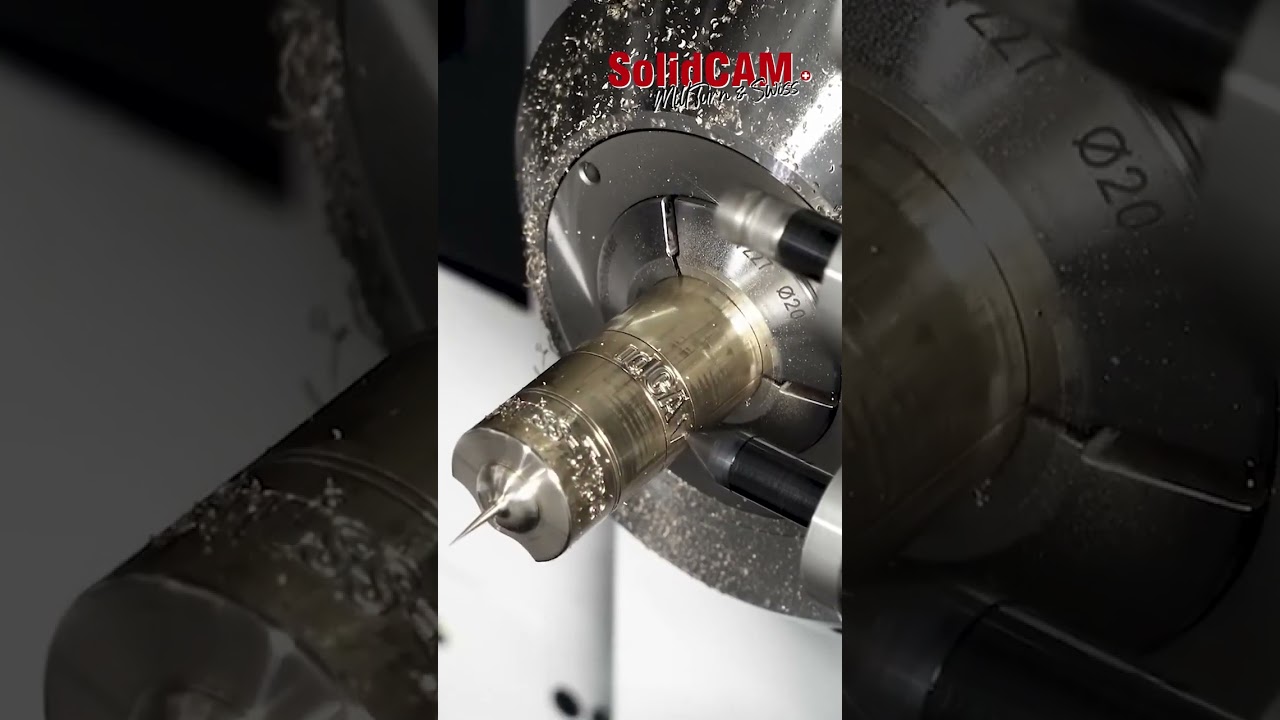 SolidCAM Engraving Toolpath on a Swiss Machine