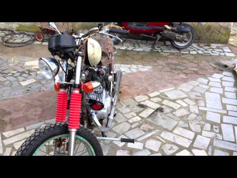 Izh Jupiter 5, Custom Rat Bicke. First start.