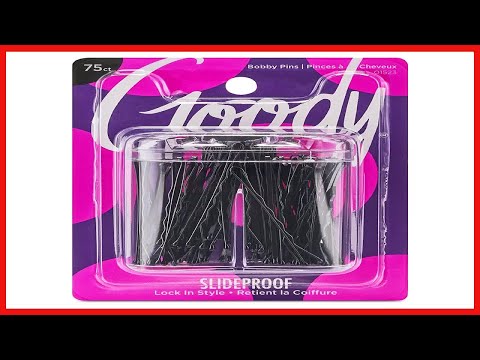 Great product -  Goody Bobby Pin Box with Magnetic Top - 75 Count, Black - Slideproof and Lock In Pl