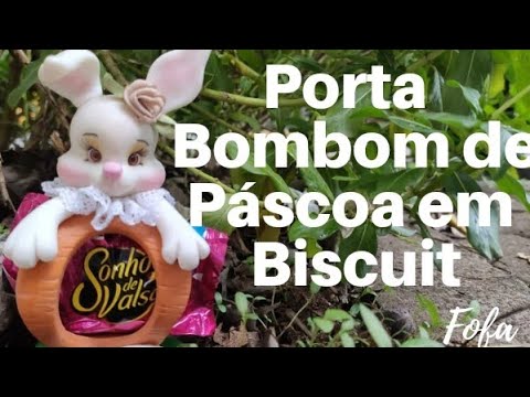 Porta Bombom de Coelho de Páscoa em Biscuit.