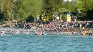 preview picture of video 'Ironman Coeur d'Alene 2008 Awesome Swim Start!'