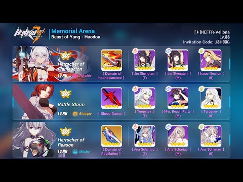 HI3 EX Memorial Arena Huodou 31946 (HoF, BS, HoR) Breakdown