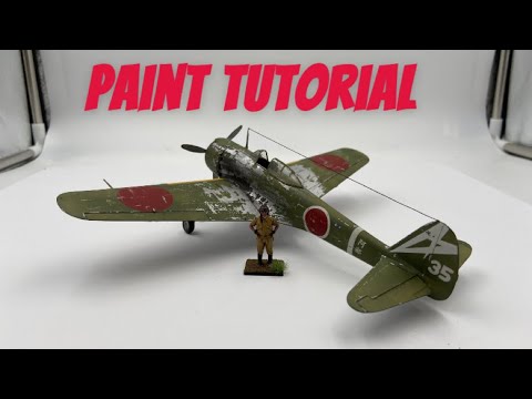 Painting a Japanese Ki-43 Oscar military aircraft model