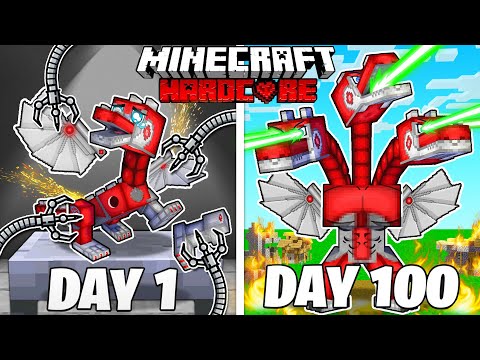 Fozo - I Survived 100 Days as a ROBOT DRAGON in HARDCORE Minecraft