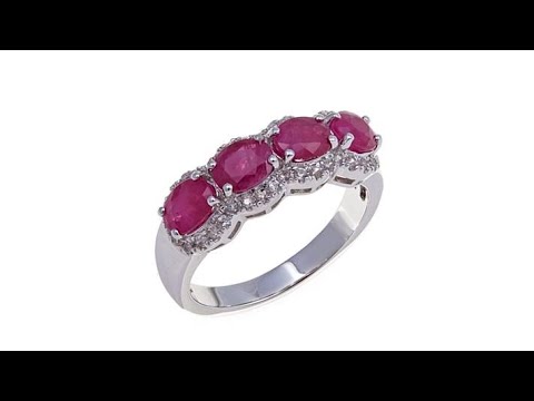 Colleen Lopez 1.77ctw Burmese Ruby   White Zircon Ring