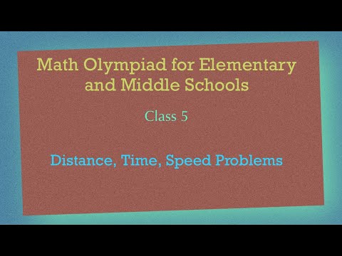 MOEMS Preparation Class 5: Distance, Speed, Time Problems