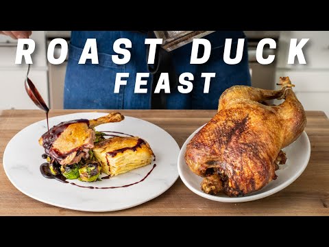 Roast Duck Feast (Potatoes Au Gratin and Brussel...