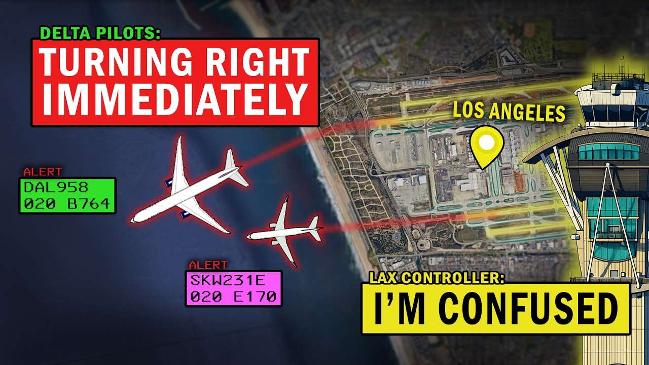 Near MID-AIR Collision at LAX | Delta Plane Deviates Off the Route