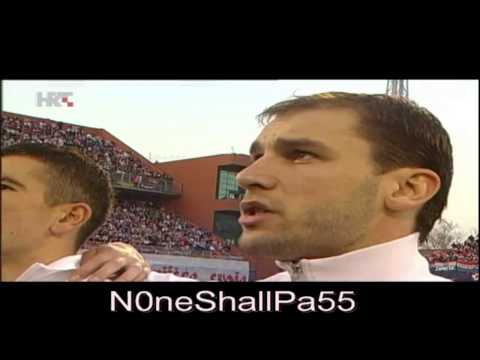 Croatia vs Serbia, National anthems, March 22nd, 2013. (Croatian tifo)