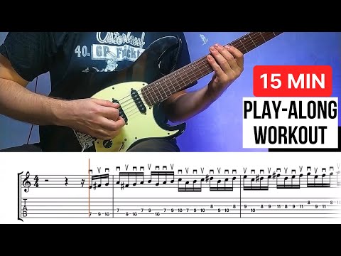BEST 15 MIN ECONOMY PICKING WORKOUT (Play Along + Tabs)