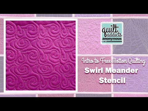 All Over Swirls Meander Stencil -  Intro to Free Motion Quilting