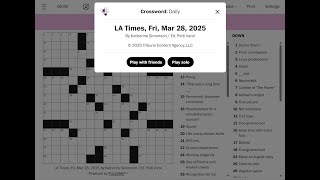 The Washington Post / LA Times Crossword 28/03/2025
