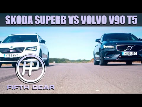 Skoda Superb VS Volvo V90 - Fifth Gear Shootout | Fifth Gear