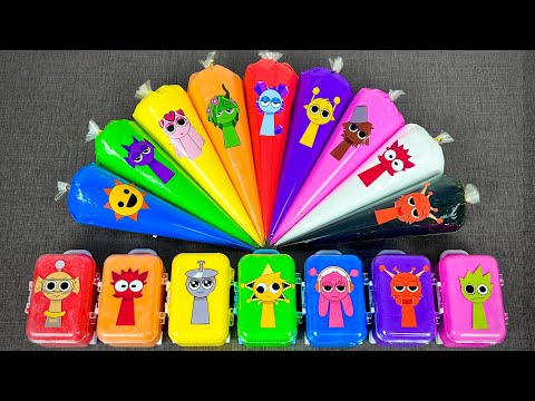 Incredibox Sprunki Slime Madness! ASMR Clay Figures Hidden in Clear Triangle Bags