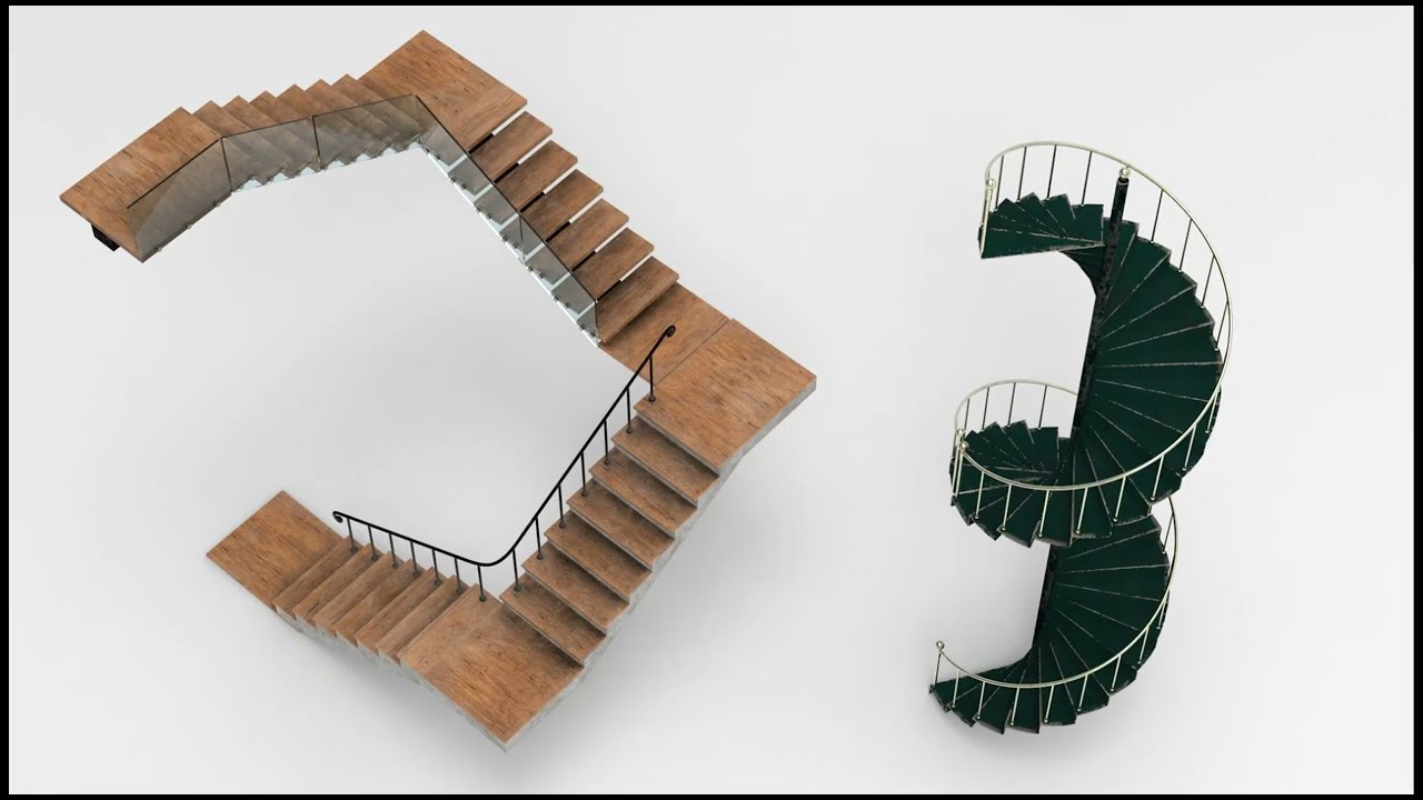 木楼梯模型 3D 模型