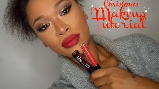 Christmas Makeup Tutorial With Red Lips
