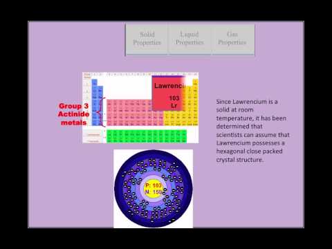 ChemWiki Elemental Minute: Lawrencium (Physical Properties)