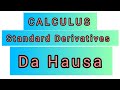 Standard Derivatives Na Differentiation Da Hausa
