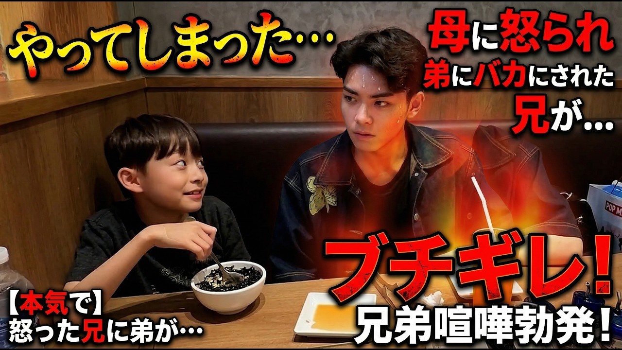 やってしまった…母に怒られて弟にバカにされた兄がブリギレ…兄弟喧嘩…