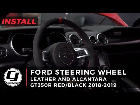 2018-2023 Mustang Install: Ford GT350R Red and Black Leather and Alcantara Steering Wheel