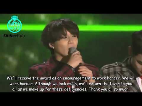 SHINee 2013 MelOn Music Awards: Artist Of The Year Speech (Eng Sub)