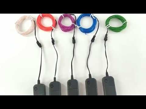 DIY Decoration Portable Neon EL Wire Light with Battery Pack