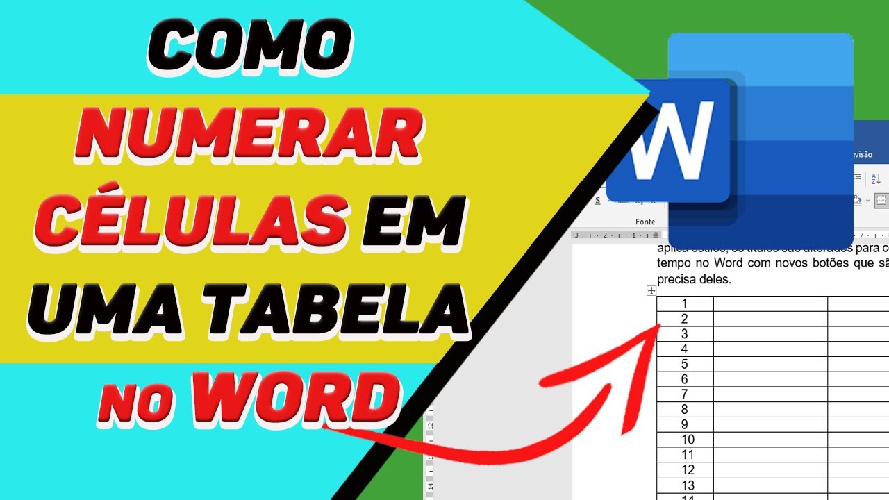 Como numerar as células em uma tabela no Word