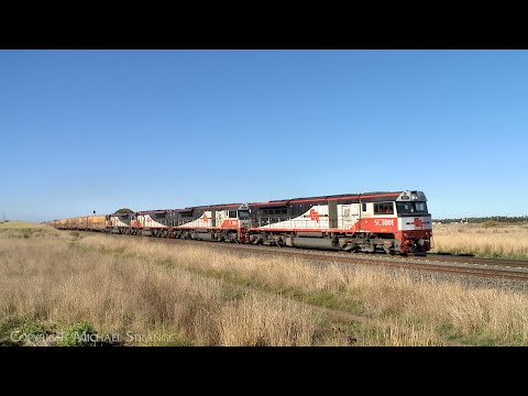 SCT 7MP9 With Boxcars, Containers & QUBE Steel Wagons (21/5/2022) - PoathTV Australian Trains