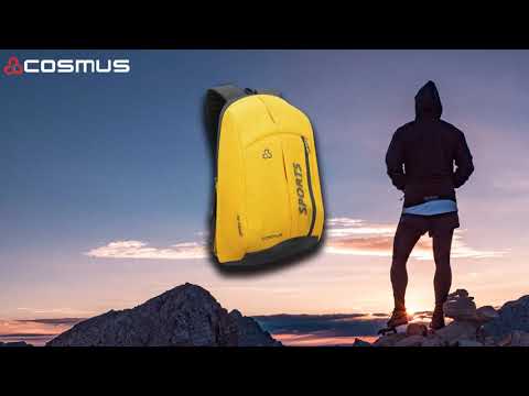 Yellow Polyester Sports Casual Small Backpack, 17 Litre