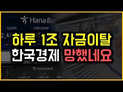 하루 1조 자금이탈 - 한국경제 망했네요