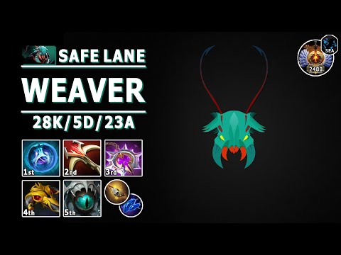 Weaver Safe Lane Carry | 7.31b | Hard Carry Play | Dota 2 Immortal Gameplay