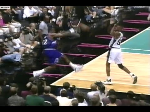 NBA On NBC - David Robinson Battles Karl Malone Jazz @ Spurs 1998 WCSF Game 3